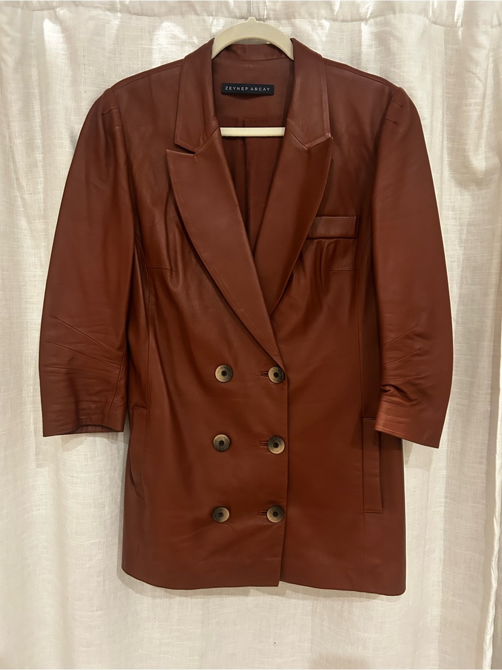 Zeynep Arcay butter soft leather tailored blazer